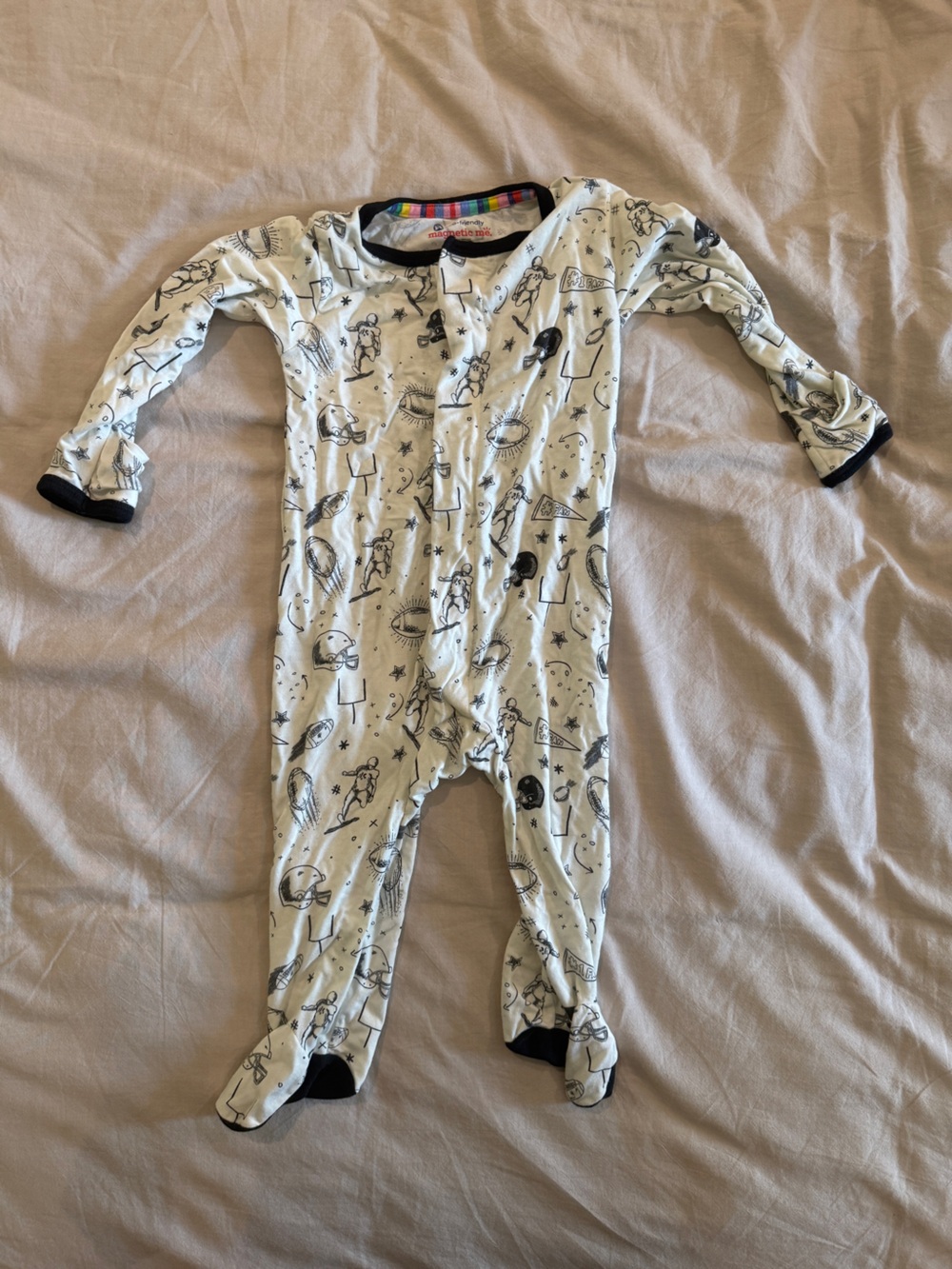 Magnetic Me White and Black Space Print Footie